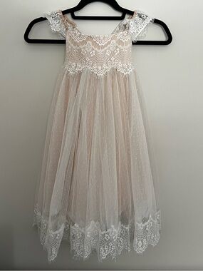 Azazie Girls Lace Tulle Dress wedding flower girl
